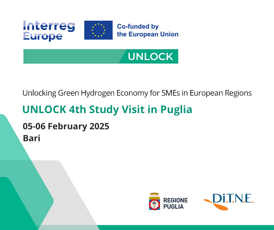 Idrogeno verde e imprese: la Regione Puglia ospita la study visit del progetto UNLOCK