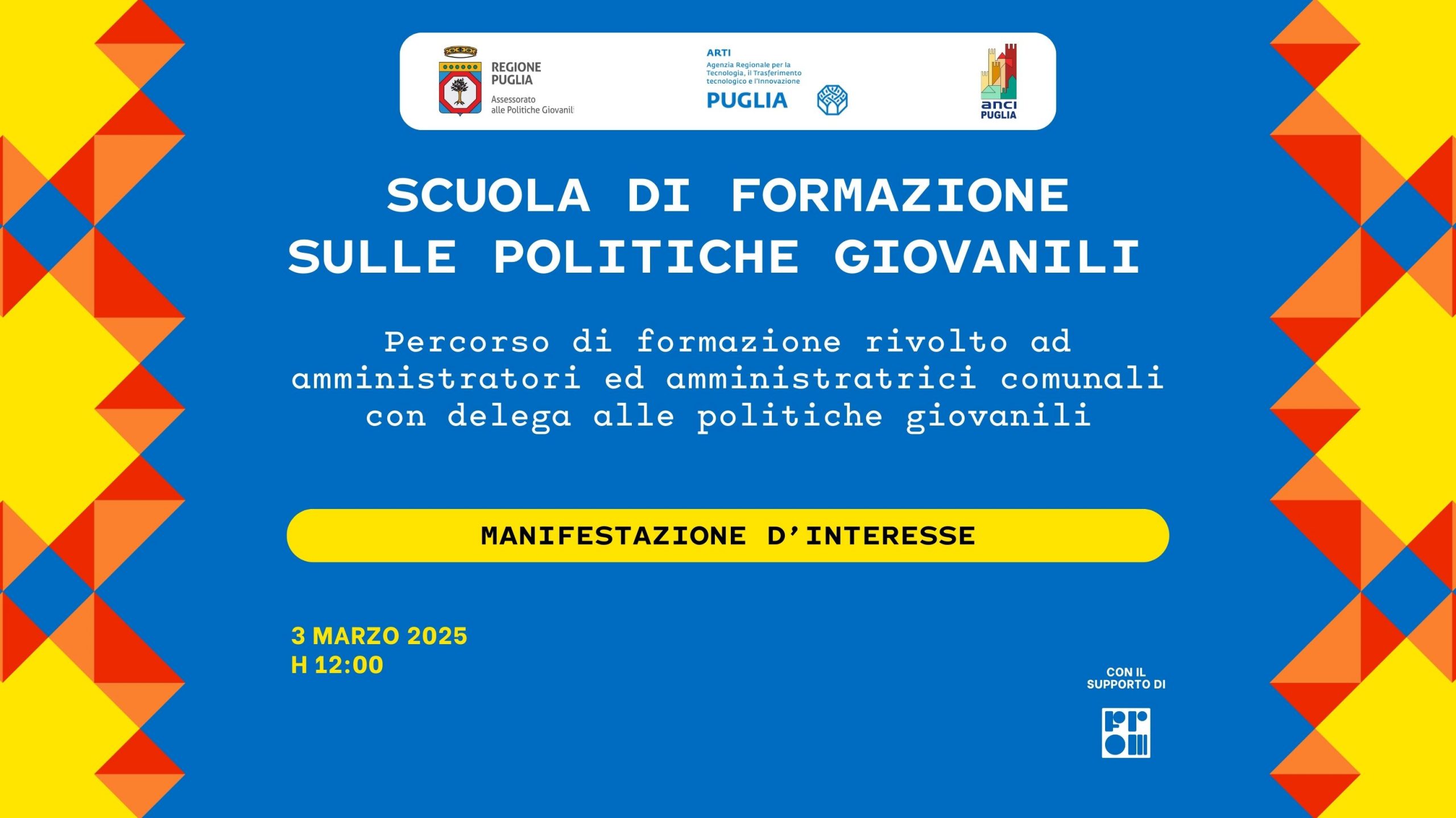 Al via la prima Scuola di Formazione sulle Politiche Giovanili in Puglia